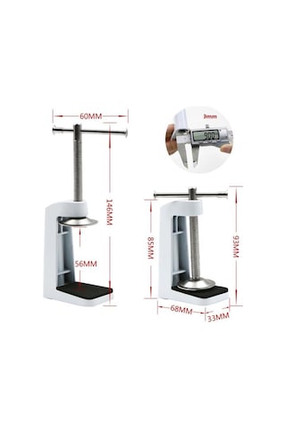 Beyaz Ayarlanabilir Masa Lambası Işıkları Metal Stand Döner Klip Kol Kelepçe Kilit Tutucu