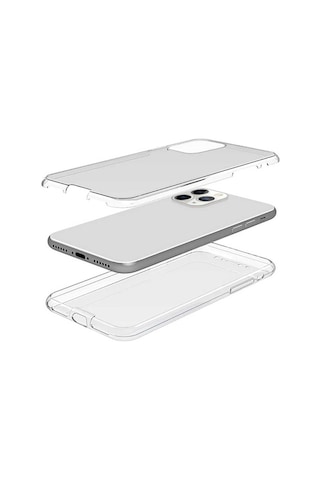 Apple Uyumlu  iPhone 11 Pro Max Kılıf Zore Enjoy 360 Derece Tam Kaplayan Renksiz
