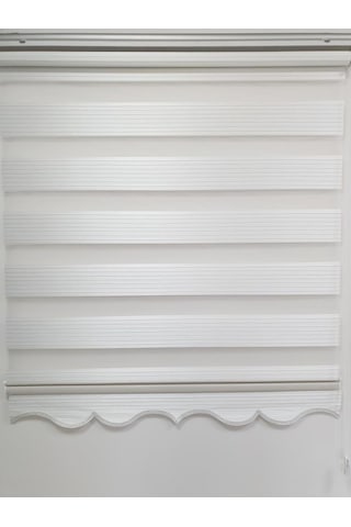 Bbb Geniş Pliseli Simli Ekru Zebra Stor Perde Mz292