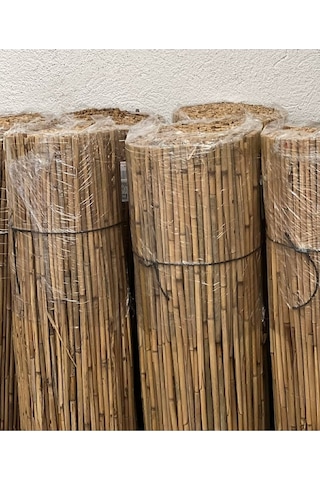Doğal Kamış Hasır Çit 1m X 5m Doğal Bambu -bahçe Çiti - Gölgelik Hasır -tavan Dekorasyon