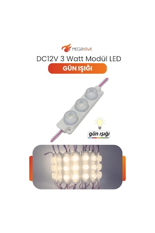Dc 12v 3w Gün Işığı Modül Parmak Led Su Geçirmez Tabela Aydınlatma Dekoratif Led Modül 10 Adet