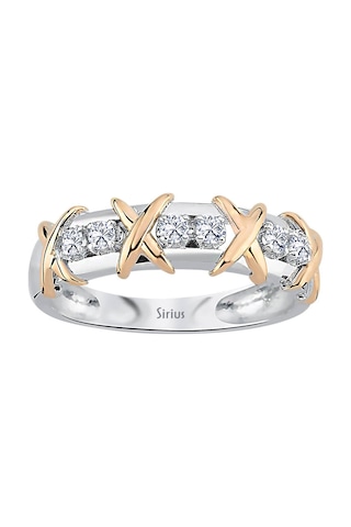 Sirius Pırlanta Taşlı Avangart Yarım Tur Yüzük 0847r0063
