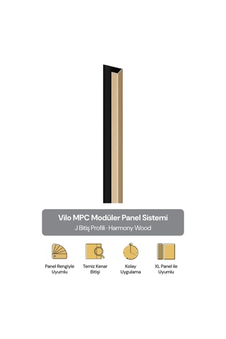Vilo Mpc J Bitiş Profili Harmony Wood 300cm Xl Duvar Paneli Kenar Ve Dış Köşe Bitişi
