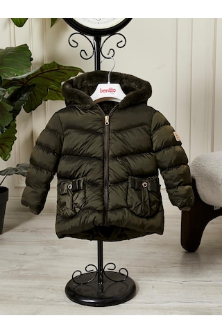 Benitto Kids Kız Bebek Çocuk Kapüşonlu Mont 51360 Haki