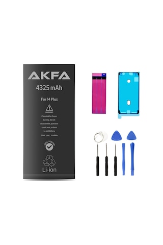 Akfa Apple Uyumlu iPhone  14 Plus Telefon Batarya- 4325 Mah + Tamir Seti Model:14plusbt11