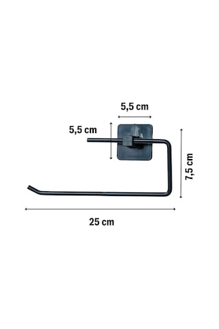 Banyo Dekoru İçin Yapışkanlı Paslanmaz Siyah Metal Rulo Havluluk Tutucu Diğer