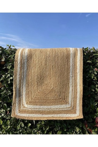 Eko Halı Echo Jüt Ech 10 Natural White Xw Dekoratif Jüt Kilim Naturel Beyaz