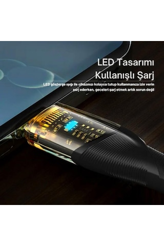 Essager Led Işıklı 1 Metre Qc4.0 Pd 60w Type C To Type C Şarj Kablosu 480mbps Veri Aktarım Şarj Akım Korumalı Desen - Ben10