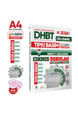 2026 Kpss-dhbt Lisans-önlisans-ortaöğretim Ösym Çıkmış Soru Tıpkı Basım 6+6+6 Kitapçık Tg Deneme Seti
