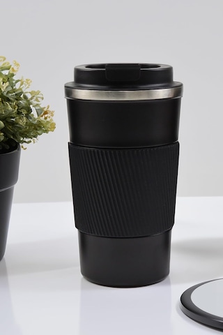 500ml Siyah Silikon Tutma Detaylı Paslanmaz Çelik Termos Diğer