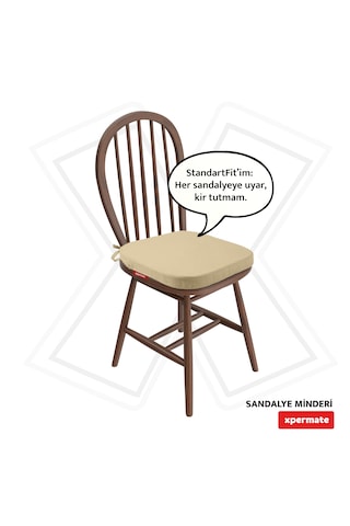 Standartfit Oval Sandalye Minderi 42x42x5 Bej