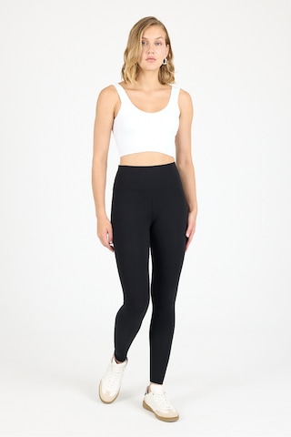 Malabadi Kadın Siyah Penye Modal Yüksek Bel Spor Tayt 1905 SiYAH