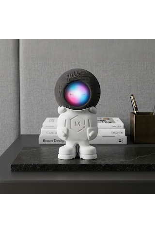 Fibrika Store Apple Homepod Mini Uyumlu Astronaut Akıllı Hoparlör Standı Beyaz