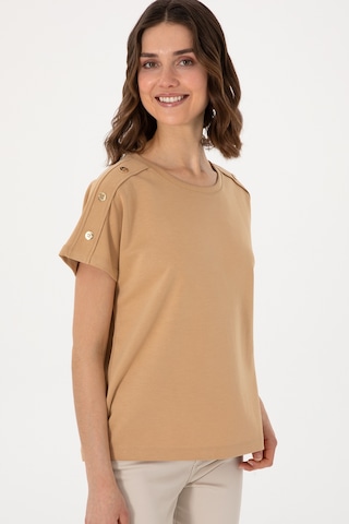 U.S. Polo Assn. Kadın Camel Bisiklet Yaka Tişört 50300737-VR015