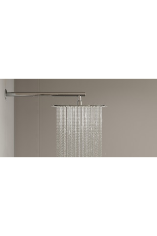 Aqua Bagno Largo Tepe Duşu 30x30 Cm. ,duvardan Duş Kolu 42,5 Cm. Paslanmaz Krom - 2 Parça Set Krom