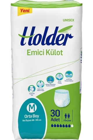 Holder Emici Külot Yetişkin Hasta Bezi Orta Boy Medium 30 X 3 Adet Diğer