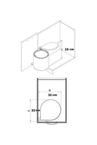 Ayrex Starax S-2251 Paslanmaz Çöp Kovası Krom Dolap İçi 10 Litre