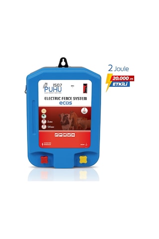 Puhu Ecos Eko Güneş Enerjili Elektrikli Çit Cihazı 2 Joule 20w Panel + 12v/14ah Jel Akü