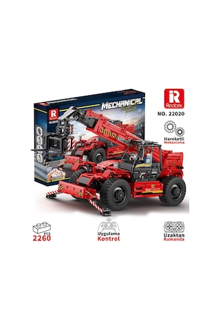 Reobrix Technic 22020 Teleskopik Kollu Forklift Telescopic Arm Forklift Kumandalı&motorlu Yaratıcı Yapı Blok Seti Building Blocks - 2096 Parça