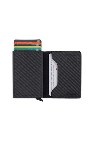 Walsmart Book Carbon Akıllı Mekanizmalı Deri Cüzdan