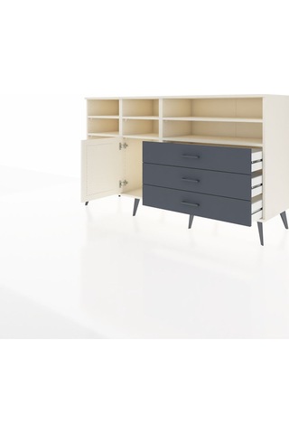 Kronos Konsol 8 Raflı 3 Çekmeceli Tek Kapaklı 176x59x99 Aytaşı-a Aytaşı-aytaşı/antrasit