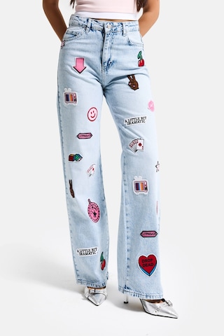 Itsbasic Kadın Ice 4s6-27 Straight Fit Logo Ve Nakışlı Özel Tasarım Denim Jean Buz Mavi
