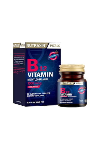 Nutraxin B12 Vitamin 1000 Mcg 60 Tablet Takviye Edici Gıda Sku: Smg8690010385147