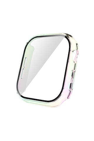 Apple Uyumlu  Watch 10 46mm Sert Pc Kasa Electroplatink Çerçeveli Ekran Koruyucu Zore Watch Gard 36