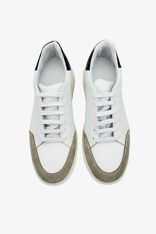 Man Erkek Hakiki Deri 7 Cm Boy Uzatan Beyaz Spor Ayakkabı Beyaz