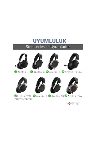 Novstrap Steelseries Arctis 1 3 5 7 7p 7x 9 9x Pro İle Uyumlu Yedek Kulaklık Yastığı Pedi Süngeri Beyaz