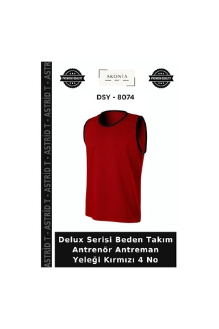 Delux Serisi Beden Takım Antrenör Antreman Yeleği Kırmızı 4 No