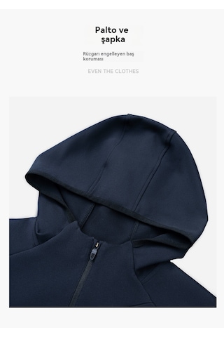 Erkek Sonbahar/kış Spor Günlük Slim Fit Kapüşonlu Ceket Yeşil