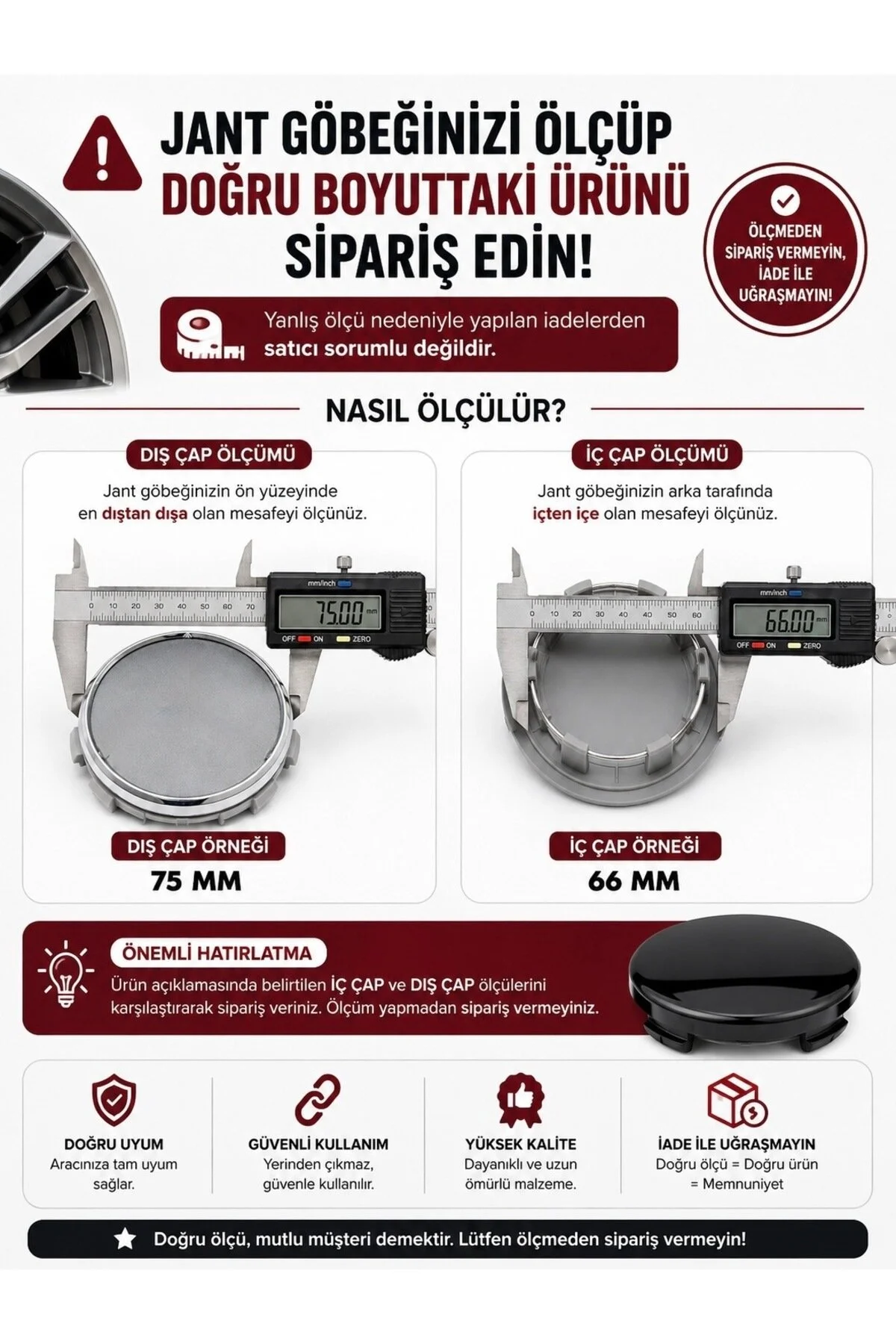 Universal Audı A3 8p 8v Çelik Jant Göbek Arması 68mm-65mm