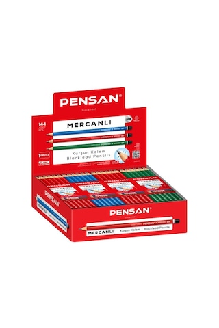 Pensan Mercanlı Kurşun Kalem - 12 Adet Siyah