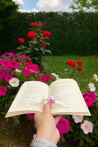 Kitap Ayracı - Sayfa Tutucu - Tek El Kitap Okuma Aparatı Beyaz Kedi