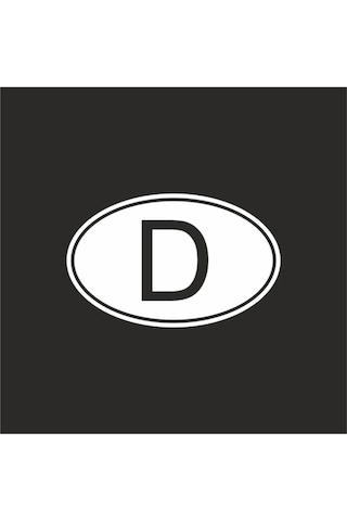 D Deutschland Almanya Oval Oto Sticker 2 Adet Beyaz3639