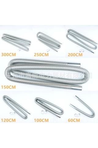 Padalink Oto Park Heater Aksesuarı: 60-300cm Paslanmaz Çelik Spiral Emisyon Borusu, 13cm Dirsekli Gürültü Azaltıcı, Dayanıklı Ve Kompakt Tasarım