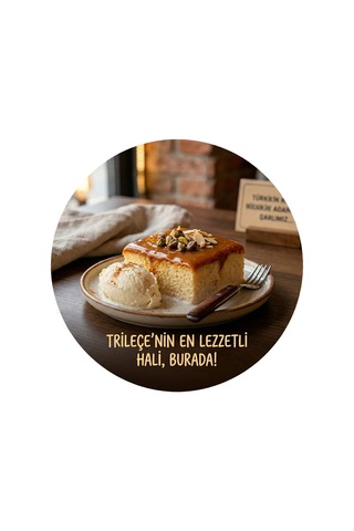 Trileçe Temalı Tatlıcılar Pastaneler Restoranlar İçin Ahşap Duvar Kapı Dekoratif Süs Tablo 4