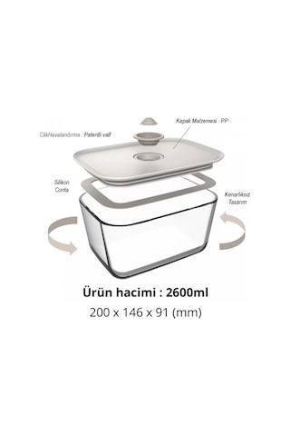 Neoflam Fika Clik Dikdörtgen Saklama Kabı Bej 4 Parça Set