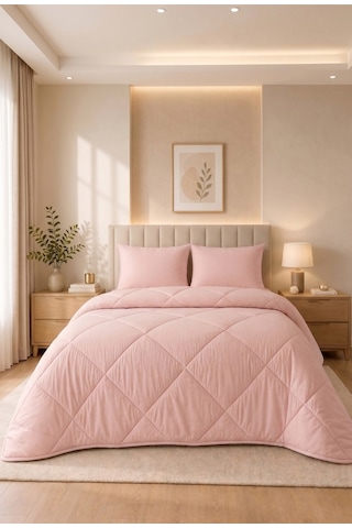 Formeya Pudra Soft Silikon Yorgan Çift Kişilik 195 215 Pudra