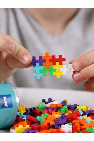 Plus - Plus Minecraft Temalı Silindir Kutuda Gökkuşağı Yapı Oyuncağı - Rainbow 100 Parça 4265