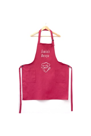 Mutfak Önlüğü Kişiye Ve İsme Özel Nakışlı Mutfak Önlüğü Şef 2 Farklı Renkler Bordo