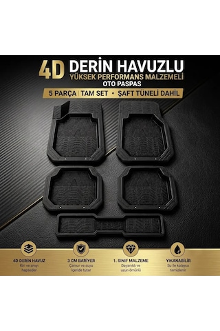 Wöbermann Honda Jazz Uyumlu 4d Premium Oto Paspas Takımı Kesilebilir Universal Yapı