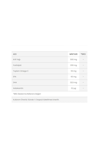 Krill Oil 500 Mg 30 Kapsül 3 Adet
