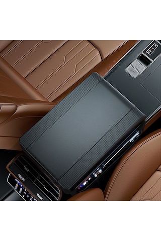 Araba Kol Dayanağı Saklama Kutusu Mat Deri Ve Hafızalı Köpük Araba Orta Konsol K Kahverengi