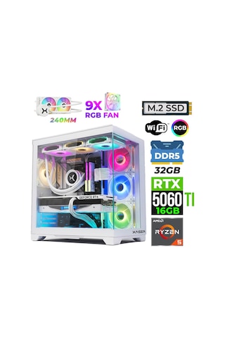 Xaser NOVA X160 R5-7600 32 GB Ddr5 1 TB SSD 16 GB RTX5060 Tİ Dos Masaüstü Oyuncu Bilgisayarı
