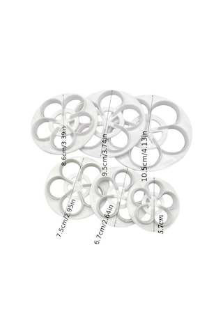 Şeker Hamuru Kalıbı Gül Yaprağı 6 Lı Beyaz