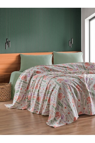 Loyal Home Çift Kişilik 4 Parça Pike Takımı 200x240 Cm Yeşil