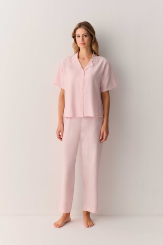 Suwen Amanda Gömlek Yaka Pijama Takımı Sh26510660b077 Pembe