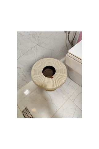 Jüt, Hasır, Çöp Kovası, Mutfak Çöp Kovası, Banyo Çöp Kovası, Doğal, Natürel, Jüt Kova, Modern Kova Hasır-krem Hasır-krem